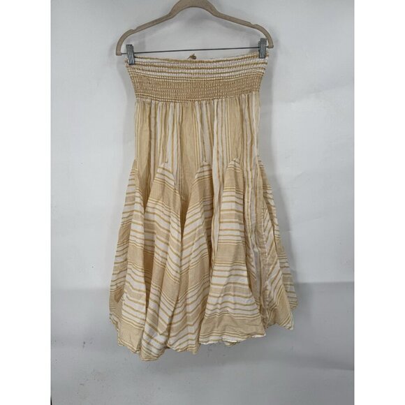 Philosophy Peasant Midi Skirt Women XL Yellow Cream Prairie Cottagecore Bohemian - Picture 1 of 8